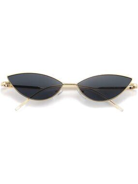 Women's Cat Eye Cute Sunglasses Triangle Vintage Trendy Cool Sun Glasses Black